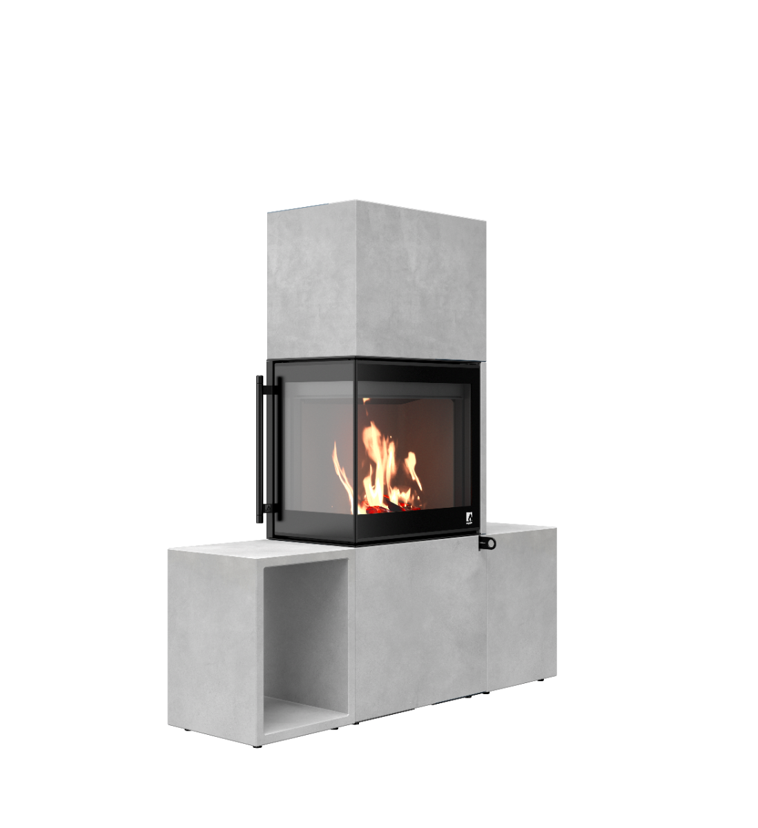 Kaminofen Drooff Beton-Regalsystem kjub – Set 2