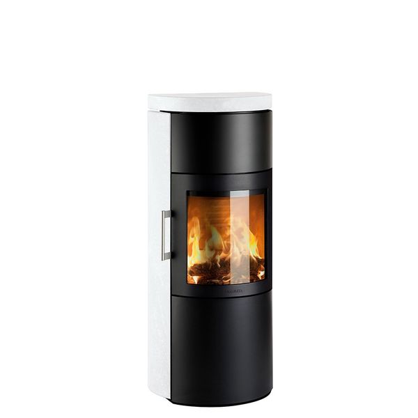 HWAM Kaminofen 3520c mit Natursteinverkleidung, Moca Cream