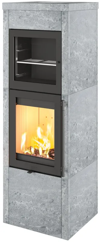 Kaminofen Lotus QM40 Speckstein mit Warmhaltefach