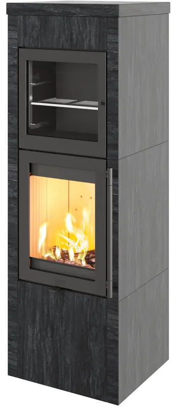 Kaminofen Lotus QM40 Indian Night mit Warmhaltefach
