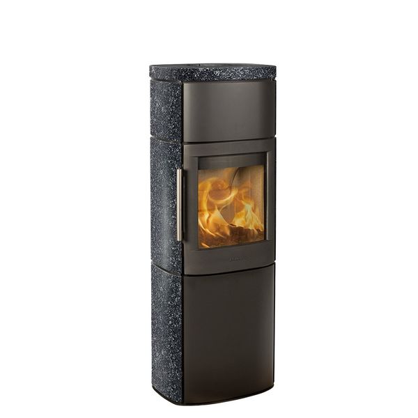 HWAM Kaminofen 4560c mit Natursteinverkleidung, Dark Galaxy