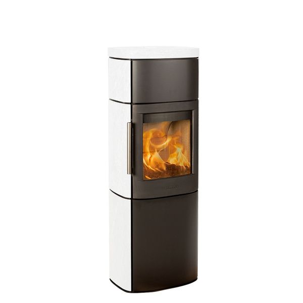 HWAM Kaminofen 4560c mit Natursteinverkleidung, Moca Cream