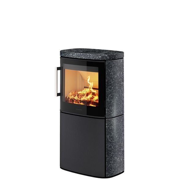 HWAM Kaminofen 4640c mit Natursteinverkleidung, Dark Galaxy