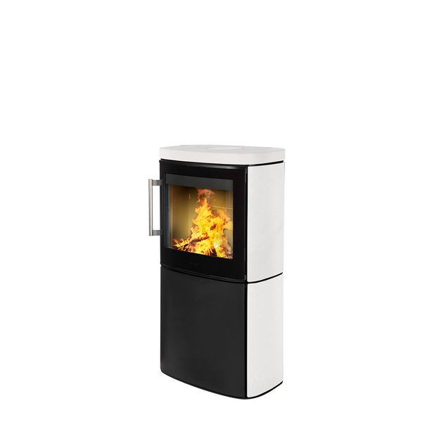 HWAM Kaminofen 4640m mit Natursteinverkleidung, Moca Cream