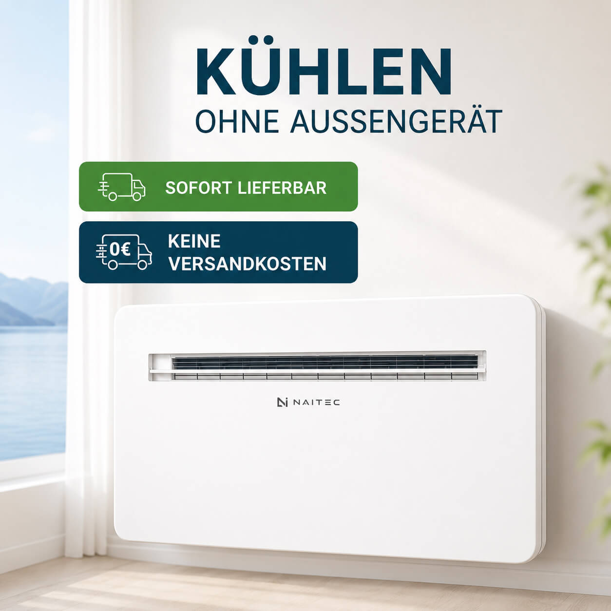 Naitec Monoblock Klimaanlage ohne Außengerät – sofort lieferbar